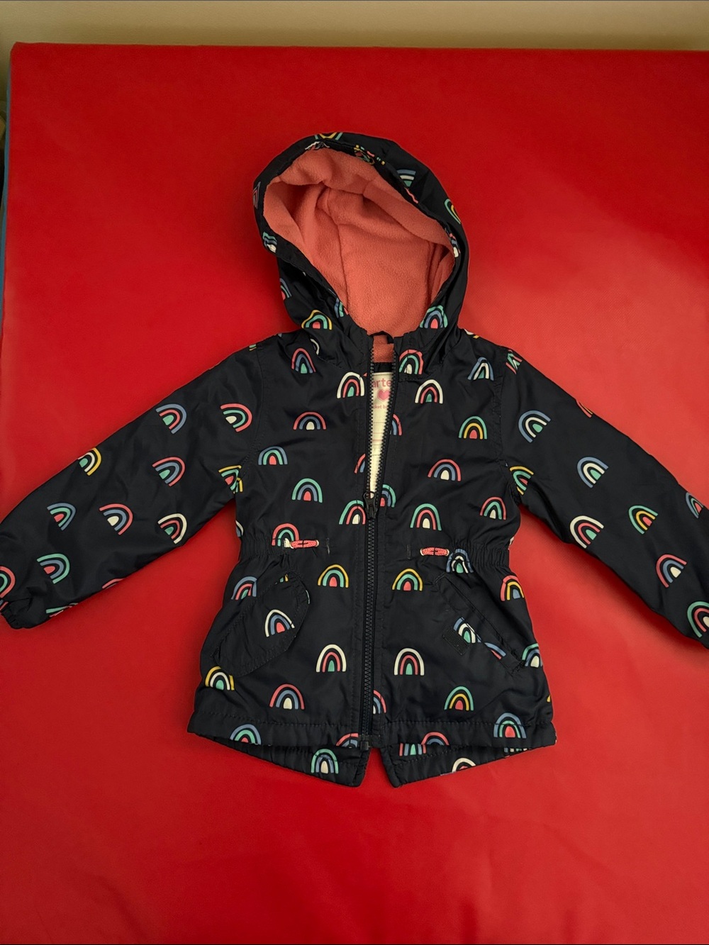 Carter’s Kids Rainbow Print Hooded Jacket - Navy 2T